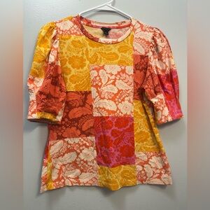 Ann Taylor Multicolor Patchwork Blouse